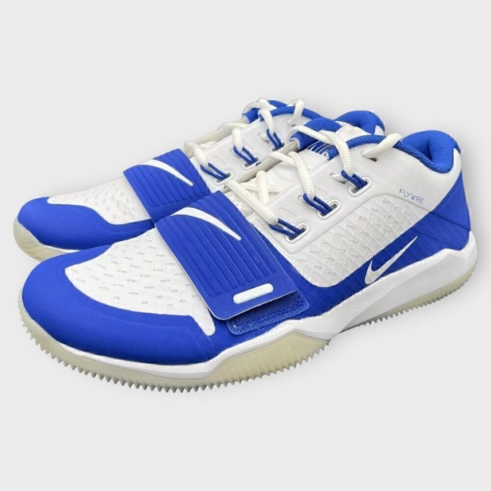 Nike Alpha Menace Turf Low Football Cleats White/Blue BV3997-101 Mens size 12